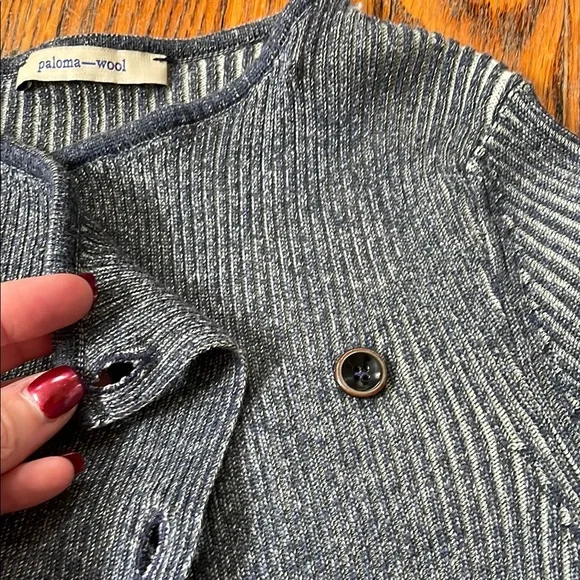 Paloma Wool Blue Ribbed Cardigan - Picture 5 of 7